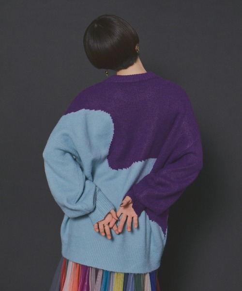 manana suerte（マニャーナスエルテ）の「2TONEオーバールーズニット（ニット/セーター・レディース・その他1/その他2/その他3/その他4・FREE）」の18枚目の写真