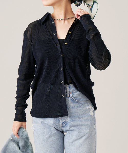 IENA LA BOUCLE (イエナラブークル) ② 24070914320030 ストライプフロッキーTシャツ レディース アイボリー FREE IENA LA BOUCLE（イエナラブークル）の「IENA LA BOUCLE ストライプ