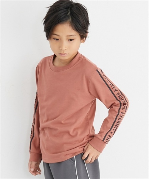 QUNTSTYLE（キュントスタイル）の「選べる♪袖プリント長袖Tシャツ（Tシャツ/カットソー・キッズ・ブラック/ブラック系/パープル/ネイビー/カーキ/グレー/オフホワイト/テラコッタ/ブラック系1・110/100/120/130/150/140/160/170）」の7枚目の写真