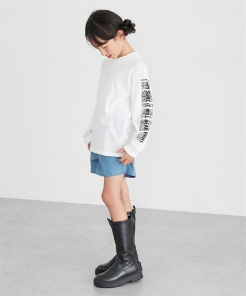 QUNTSTYLE（キュントスタイル）の「選べる♪袖プリント長袖Tシャツ（Tシャツ/カットソー・キッズ・ブラック/ブラック系/パープル/ネイビー/カーキ/グレー/オフホワイト/テラコッタ/ブラック系1・110/100/120/130/150/140/160/170）」の15枚目の写真
