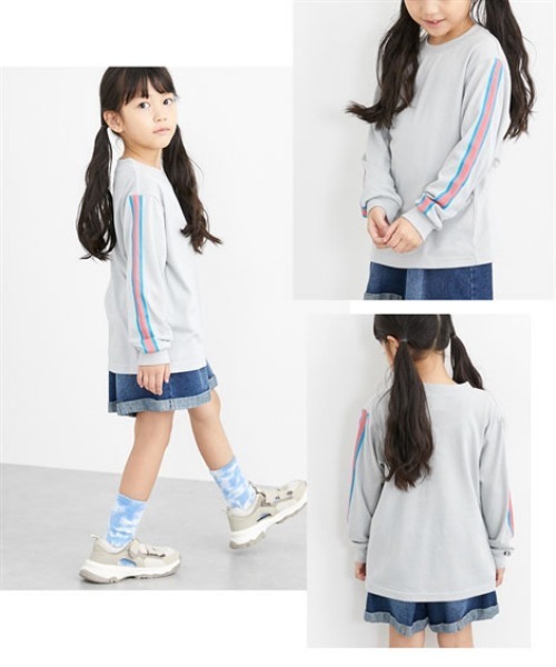 QUNTSTYLE（キュントスタイル）の「選べる♪袖プリント長袖Tシャツ（Tシャツ/カットソー・キッズ・ブラック/ブラック系/パープル/ネイビー/カーキ/グレー/オフホワイト/テラコッタ/ブラック系1・110/100/120/130/150/140/160/170）」の17枚目の写真