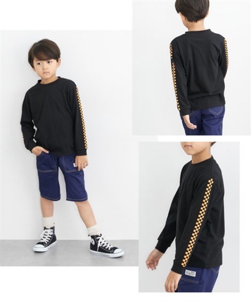 QUNTSTYLE（キュントスタイル）の「選べる♪袖プリント長袖Tシャツ（Tシャツ/カットソー・キッズ・ブラック/ブラック系/パープル/ネイビー/カーキ/グレー/オフホワイト/テラコッタ/ブラック系1・110/100/120/130/150/140/160/170）」の20枚目の写真