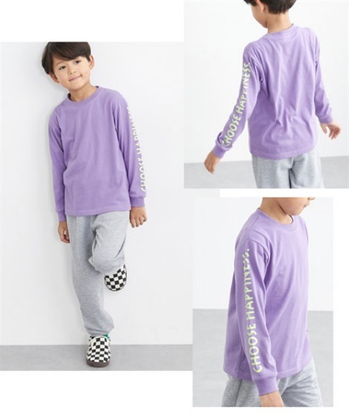 QUNTSTYLE（キュントスタイル）の「選べる♪袖プリント長袖Tシャツ（Tシャツ/カットソー・キッズ・ブラック/ブラック系/パープル/ネイビー/カーキ/グレー/オフホワイト/テラコッタ/ブラック系1・110/100/120/130/150/140/160/170）」の22枚目の写真