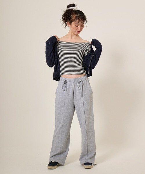 TINA:JOJUN(ティーナジョジュン)の「ボートネック ボーダーカットソー TINA:JOJUN(Tシャツ/カットソー・レディース・ピンク/イエロー/ブラック/ダークネイビー・M)」の7枚目の写真