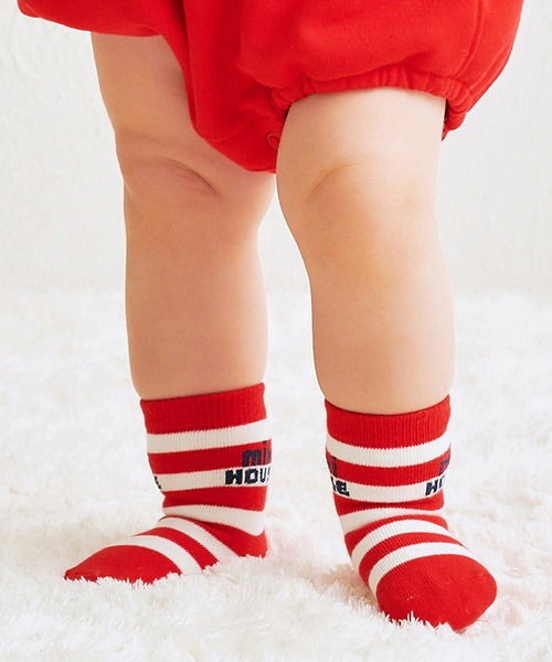 MIKI HOUSE（ミキハウス）の「【WEB限定】ボーダーソックス（ソックス/靴下・キッズ・サックスブルー/ネイビー/イエロー/ライトグリーン/ピンク/グリーン/レッド・17cm/15cm/13cm/11cm/21cm/19cm/11-13cm/13-15cm/15-17cm/17-19cm/19-21cm/21-23cm）」の7枚目の写真