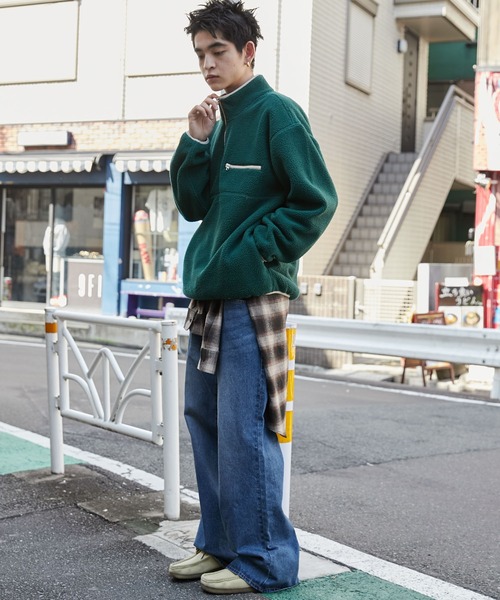 WEGO(ウィゴー)の「WEGO/フリースハーフZIPプルオーバー(スウェット・メンズ・ダークグレー/ダークグリーン/オフホワイト/ライトベージュ・SMALL/MEDIUM/LARGE)」の21枚目の写真