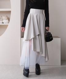 ラメチュールティアードフレアスカート