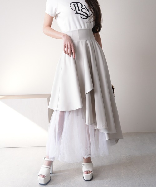 LIPSERVICE（リップサービス）の「ラメチュールティアードフレアスカート（スカート・レディース・グレー/ブラック/アイボリー・S/M）」の16枚目の写真