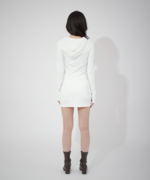 LunaVie(ルナヴィ)の「shirring skirt / シャーリングスカート【SETUP対応】(スカート・レディース・Black/White・FREE)」の5枚目の写真