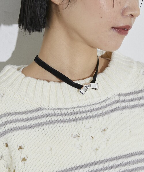 Firsthand（ファーストハンド）の「Firsthand/ファーストハンド リボンベロアチョーカー（チョーカー・レディース・シルバー・ONE SIZE）」の2枚目の写真