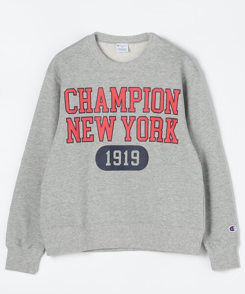 FREAK'S STORE（フリークスストア）の「Champion/チャンピオン 限定展開 キッズ カレッジロゴ バックプリント クルーネック スウェット（Tシャツ/カットソー・キッズ・ナチュラル/オフホワイト/グレー/ネイビー/ブラック/チャコールグレー・100/110/120/130/140/150）」の4枚目の写真