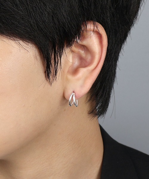 4INT.(フォイント)の「デザイン フープピアス(片耳用) / silver925 (金属アレルギー対応)(ピアス(片耳用)・メンズ・B/A・FREE)」の1枚目の写真