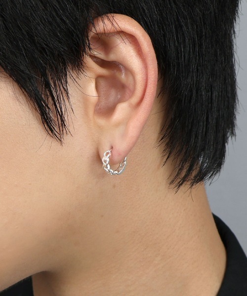 4INT.(フォイント)の「デザイン フープピアス(片耳用) / silver925 (金属アレルギー対応)(ピアス(片耳用)・メンズ・B/A・FREE)」の4枚目の写真