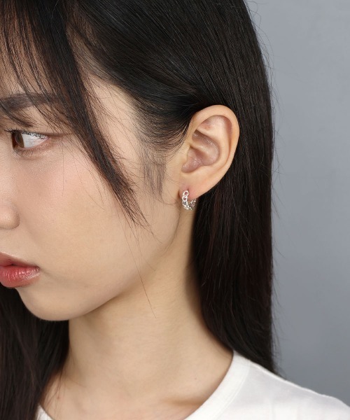 4INT.(フォイント)の「デザイン フープピアス(片耳用) / silver925 (金属アレルギー対応)(ピアス(片耳用)・メンズ・B/A・FREE)」の5枚目の写真
