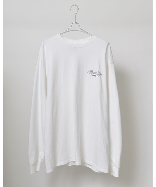 MODISH GAZE(モディシュガゼ)の「【MODISH GAZE】6.0オンス スモーキングガール 線画イラストロンT(CP)(Tシャツ/カットソー・メンズ・ブラック×ホワイト/チャコール/ホワイト×ブラック・XL/L/M/S)」の10枚目の写真