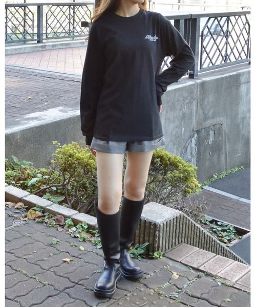 MODISH GAZE(モディシュガゼ)の「【MODISH GAZE】6.0オンス スモーキングガール 線画イラストロンTEE(Tシャツ/カットソー・メンズ・ブラック×ホワイト/ホワイト×ブラック/その他・X-LARGE/LARGE/MEDIUM/SMALL)」の16枚目の写真