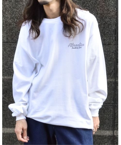 MODISH GAZE(モディシュガゼ)の「【MODISH GAZE】6.0オンス スモーキングガール 線画イラストロンTEE(Tシャツ/カットソー・メンズ・ブラック×ホワイト/ホワイト×ブラック/その他・X-LARGE/LARGE/MEDIUM/SMALL)」の20枚目の写真
