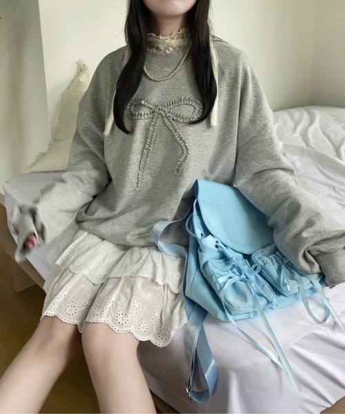 nemne store（ネンネストア）の「アソート裏毛スウェット（スウェット・レディース・ネイビー系2/杢グレー/ブラック/アイボリー/オートミール/ネイビー/ブラウン/レッド・SMALL/MEDIUM）」の5枚目の写真