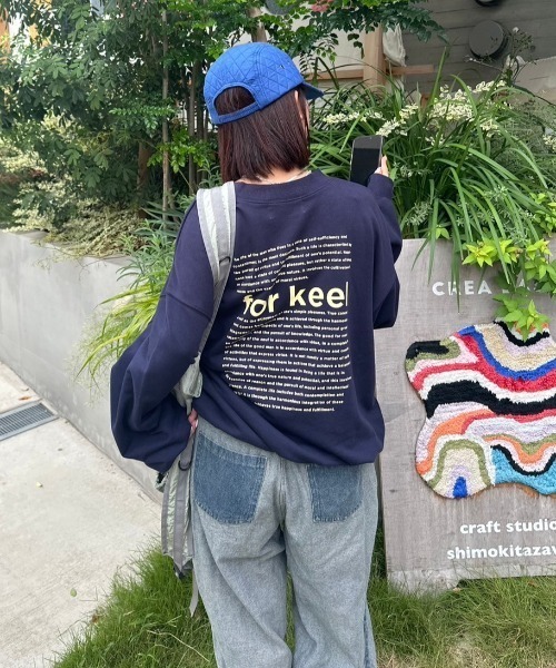 nemne store（ネンネストア）の「アソート裏毛スウェット（スウェット・レディース・ネイビー系2/杢グレー/ブラック/アイボリー/オートミール/ネイビー/ブラウン/レッド・SMALL/MEDIUM）」の2枚目の写真