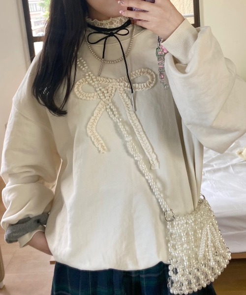 nemne store（ネンネストア）の「アソート裏毛スウェット（スウェット・レディース・ネイビー系2/杢グレー/ブラック/アイボリー/オートミール/ネイビー/ブラウン/レッド・SMALL/MEDIUM）」の12枚目の写真