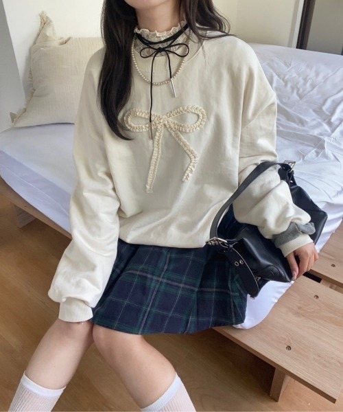 nemne store（ネンネストア）の「アソート裏毛スウェット（スウェット・レディース・ネイビー系2/杢グレー/ブラック/アイボリー/オートミール/ネイビー/ブラウン/レッド・SMALL/MEDIUM）」の9枚目の写真