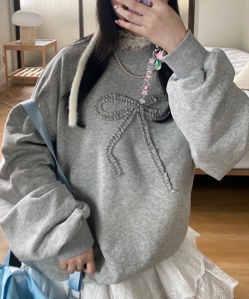 nemne store（ネンネストア）の「アソート裏毛スウェット（スウェット・レディース・ネイビー系2/杢グレー/ブラック/アイボリー/オートミール/ネイビー/ブラウン/レッド・SMALL/MEDIUM）」の21枚目の写真