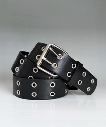 ダブル アイレット デザイン バックル PUレザー ライトベルト