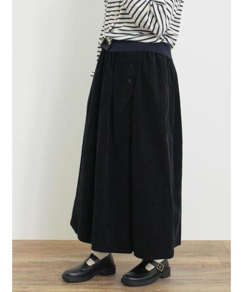 Samansa Mos2（サマンサ モスモス）の「細コーデュロイサイドタックスカート（スカート・レディース・グリーン/ベージュ/ブラック・F）」の8枚目の写真