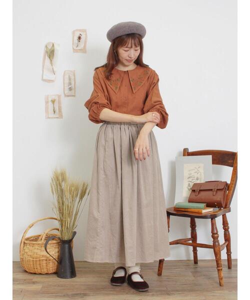 Samansa Mos2（サマンサ モスモス）の「細コーデュロイサイドタックスカート（スカート・レディース・グリーン/ベージュ/ブラック・F）」の15枚目の写真