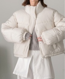 ad thie（アドティエ）の「スタンドカラー ショート中綿パディングブルゾン（ダウンジャケット/コート）」