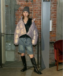 ad thie（アドティエ）の「スタンドカラー ショート中綿パディングブルゾン（ダウンジャケット/コート）」