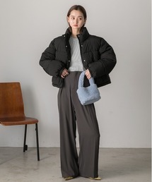 ad thie（アドティエ）の「スタンドカラー ショート中綿パディングブルゾン（ダウンジャケット/コート）」