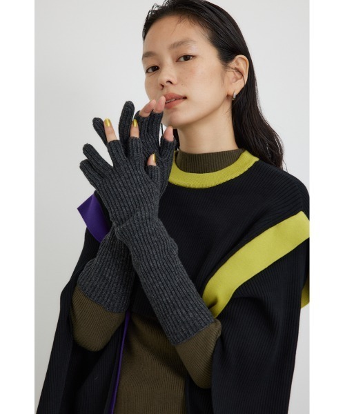 Deuxieme Classe Cashmere アームウォーマー　ブラック Nukle・テディアームウォーマー/40代50代からのレディース