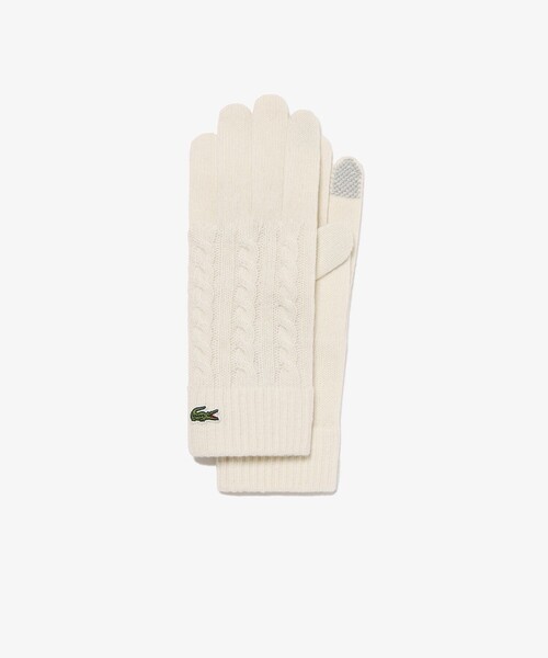 【セール】ケーブルニットグローブ タッチパネル対応（手袋）｜LACOSTE（ラコステ） 7,700円