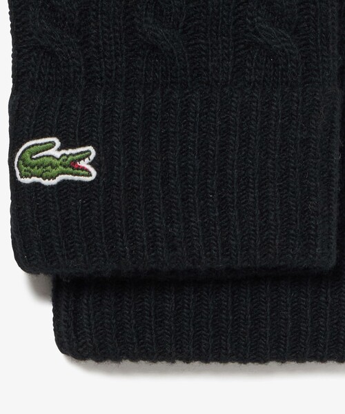 LACOSTE（ラコステ）の「ケーブルニットグローブ タッチパネル対応（手袋・メンズ・ブラック/オフホワイト/グレー/ダークネイビー/ベージュ・FREE）」の6枚目の写真