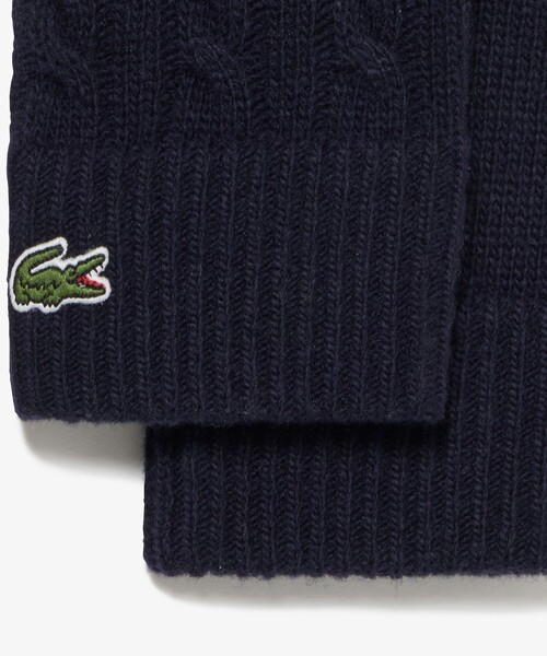 LACOSTE（ラコステ）の「ケーブルニットグローブ タッチパネル対応（手袋・メンズ・ブラック/オフホワイト/グレー/ダークネイビー/ベージュ・FREE）」の9枚目の写真