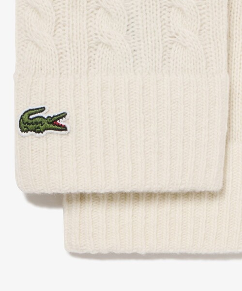 LACOSTE（ラコステ）の「ケーブルニットグローブ タッチパネル対応（手袋・メンズ・ブラック/オフホワイト/グレー/ダークネイビー/ベージュ・FREE）」の11枚目の写真