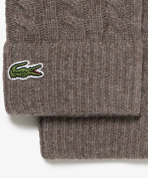 LACOSTE（ラコステ）の「ケーブルニットグローブ タッチパネル対応（手袋・メンズ・ブラック/オフホワイト/グレー/ダークネイビー/ベージュ・FREE）」の14枚目の写真