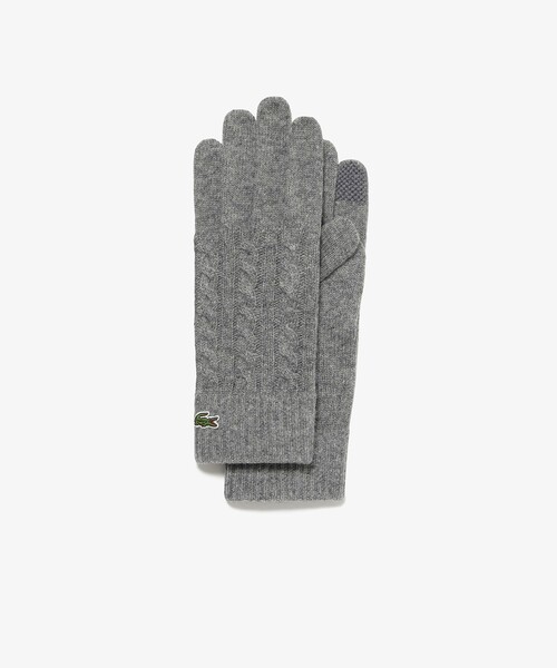 LACOSTE（ラコステ）の「ケーブルニットグローブ タッチパネル対応（手袋・メンズ・ブラック/オフホワイト/グレー/ダークネイビー/ベージュ・FREE）」の16枚目の写真
