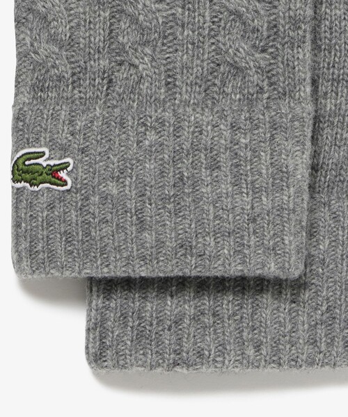 LACOSTE（ラコステ）の「ケーブルニットグローブ タッチパネル対応（手袋・メンズ・ブラック/オフホワイト/グレー/ダークネイビー/ベージュ・FREE）」の17枚目の写真