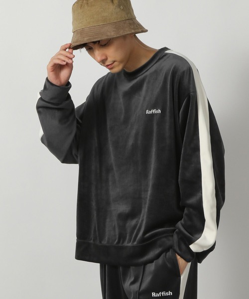 LAKOLE(ラコレ)の「ベロアトラックプルオーバー / 147374(その他トップス・メンズ・ブラック/ブルー/ホワイト・LARGE/MEDIUM)」の2枚目の写真