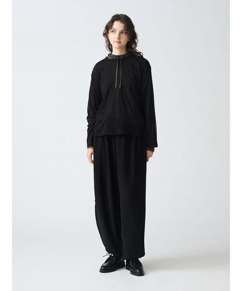 mizuiroind(ミズイロインド)の「mizuiro ind フードライクハイネックプルオーバー(Tシャツ/カットソー・レディース・オフホワイト/グレー/チャコールグレー/ブラック・FREE)」の18枚目の写真