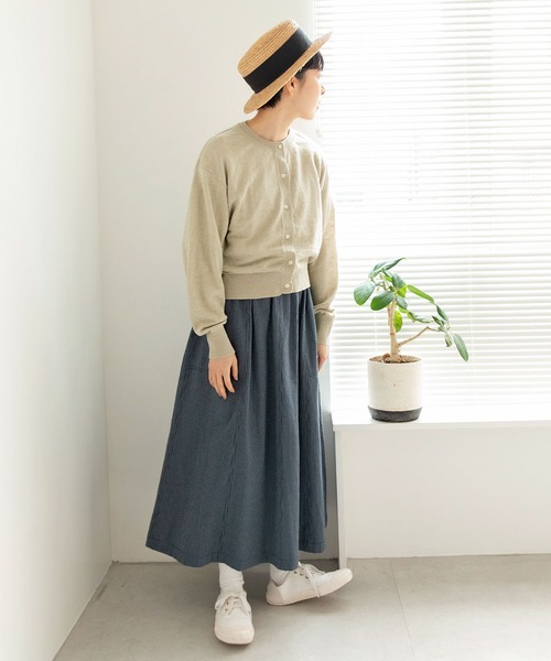 PAR ICI（パーリッシィ）の「リネン イカリボタンカーディガン（カーディガン/ボレロ・レディース・レッド/ネイビー/ベージュ/ブルー・FREE）」の14枚目の写真