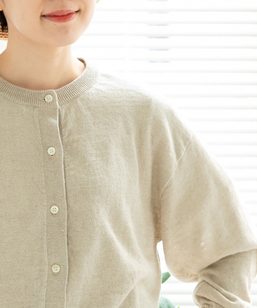 PAR ICI（パーリッシィ）の「リネン イカリボタンカーディガン（カーディガン/ボレロ・レディース・レッド/ネイビー/ベージュ/ブルー・FREE）」の10枚目の写真