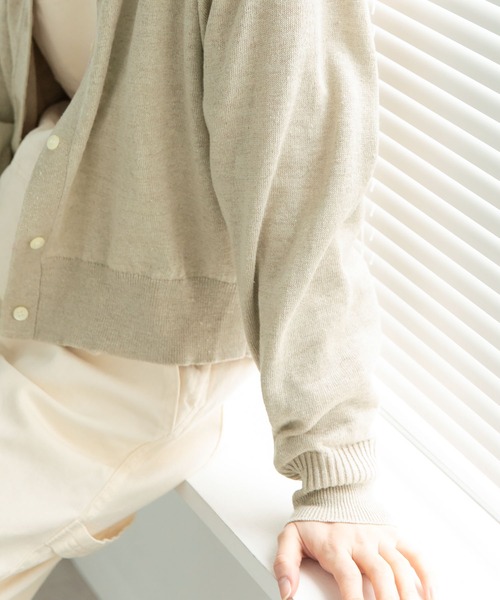 PAR ICI（パーリッシィ）の「リネン イカリボタンカーディガン（カーディガン/ボレロ・レディース・レッド/ネイビー/ベージュ/ブルー・FREE）」の18枚目の写真