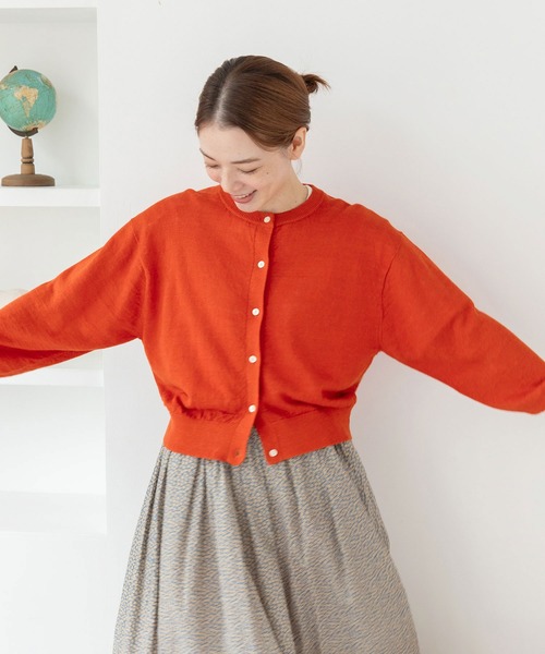 PAR ICI（パーリッシィ）の「リネン イカリボタンカーディガン（カーディガン/ボレロ・レディース・レッド/ネイビー/ベージュ/ブルー・FREE）」の19枚目の写真