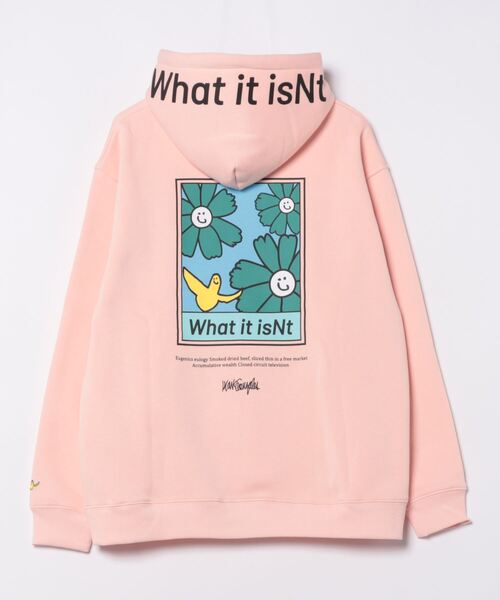 （What it isNt）ART BY MARKGONZALES（ワットイットイズント）の「【（What it isNt）ART BY MARKGONZALES / (ワットイットイズント) アートバイマークゴンザレス】リラックスフィット　バックプリント 裏起毛フーディー プルオーバーパーカー  ユニセックス（パーカー・メンズ・ブルー/グリーン/ピンク/ホワイト・X-LARGE/LARGE/MEDIUM）」の7枚目の写真
