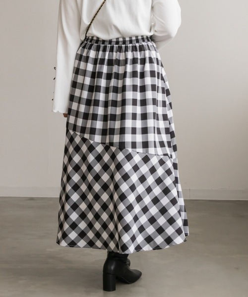 CLETTE(クレット)の「ギンガムチェック柄スカート(スカート・レディース・ブラウン/ブラック・3L/LL/4L)」の3枚目の写真