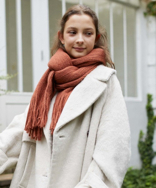 archives(アルシーヴ)の「ストール(マフラー・レディース・オレンジ/ブルー/オフホワイト・FREE)」の6枚目の写真