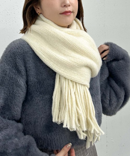 archives(アルシーヴ)の「ストール(マフラー・レディース・オレンジ/ブルー/オフホワイト・FREE)」の12枚目の写真